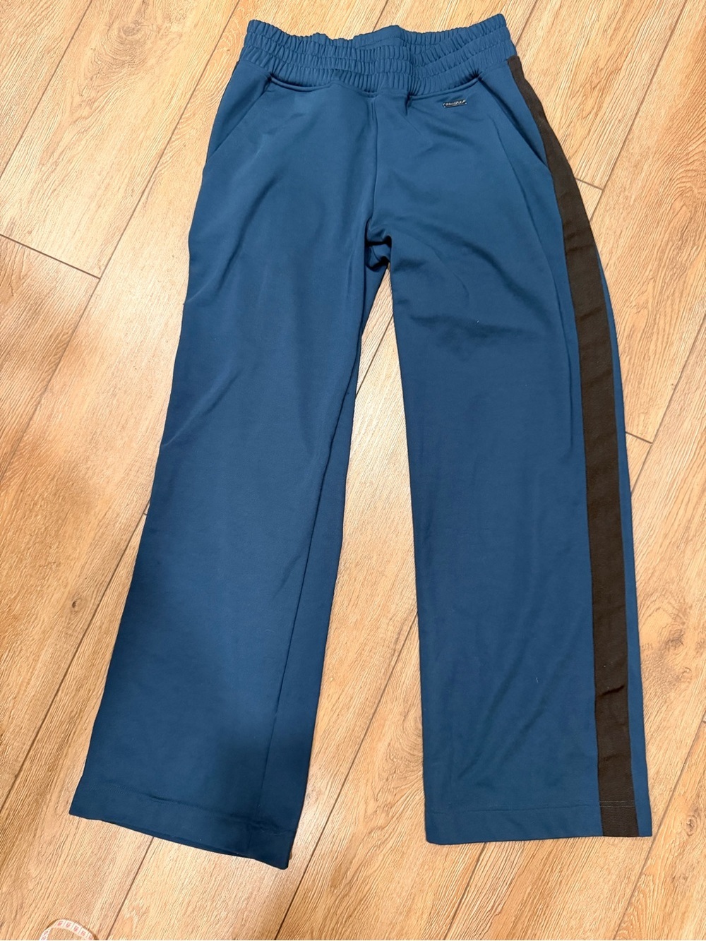 Sweaty Betty Navy Track Pants with Black Side Stripe 0394